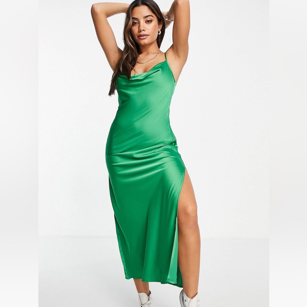 Satin slip midi dress